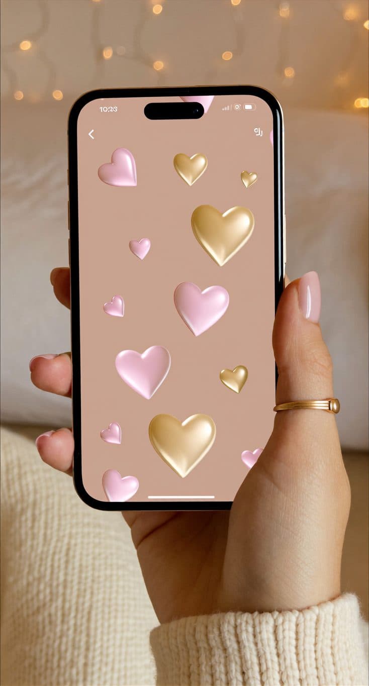 Maillons de chaîne en or champagne disposés en courbe fluide sur marbre crème avec pétales de rose — métaphore des viewers connectés